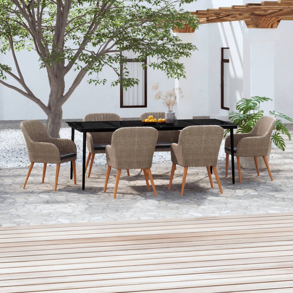 vidaXL Patio Dining Set Outdoor Dining Set Table and Chair Set for Garden-12