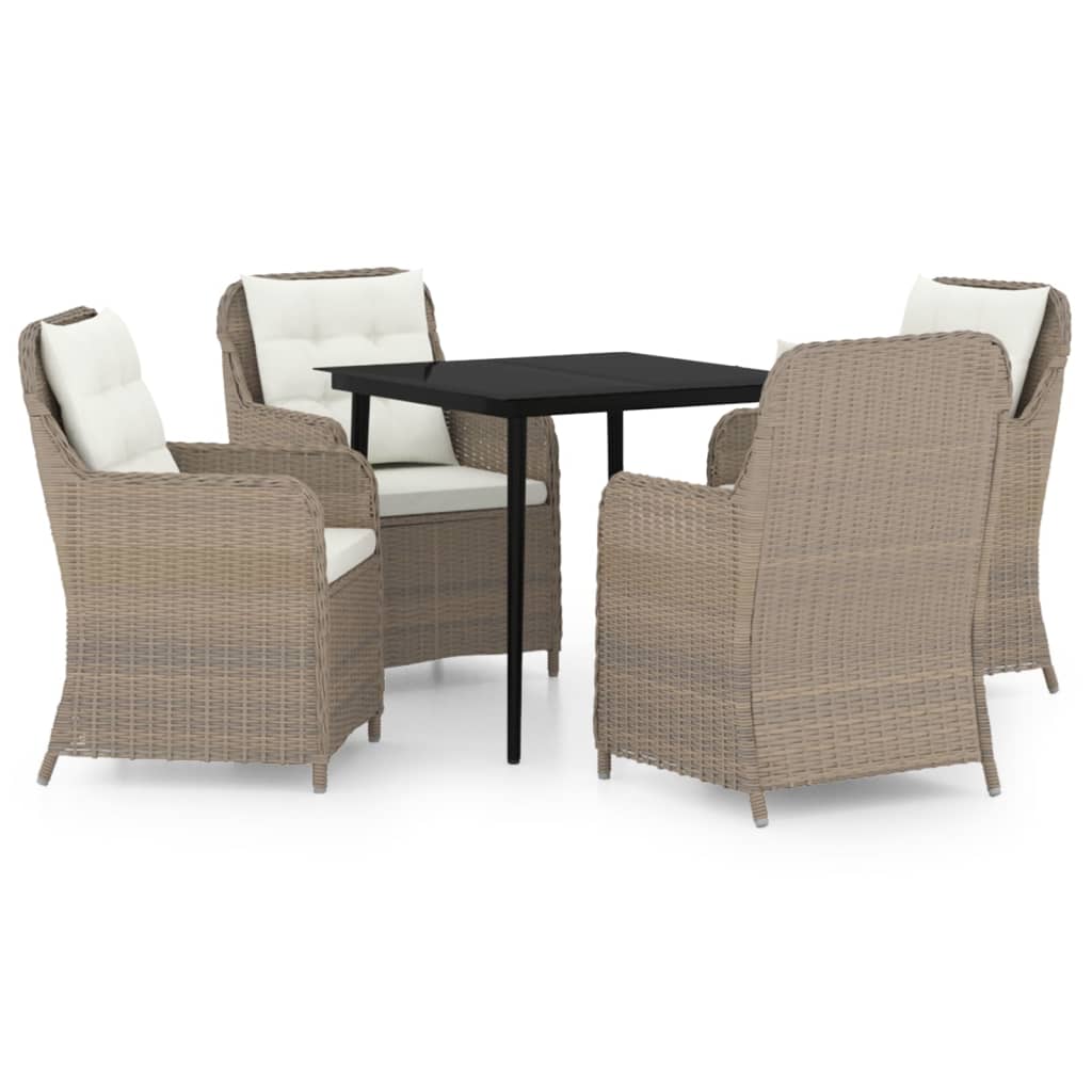 vidaXL 5 Piece Patio Dining Set Black-11