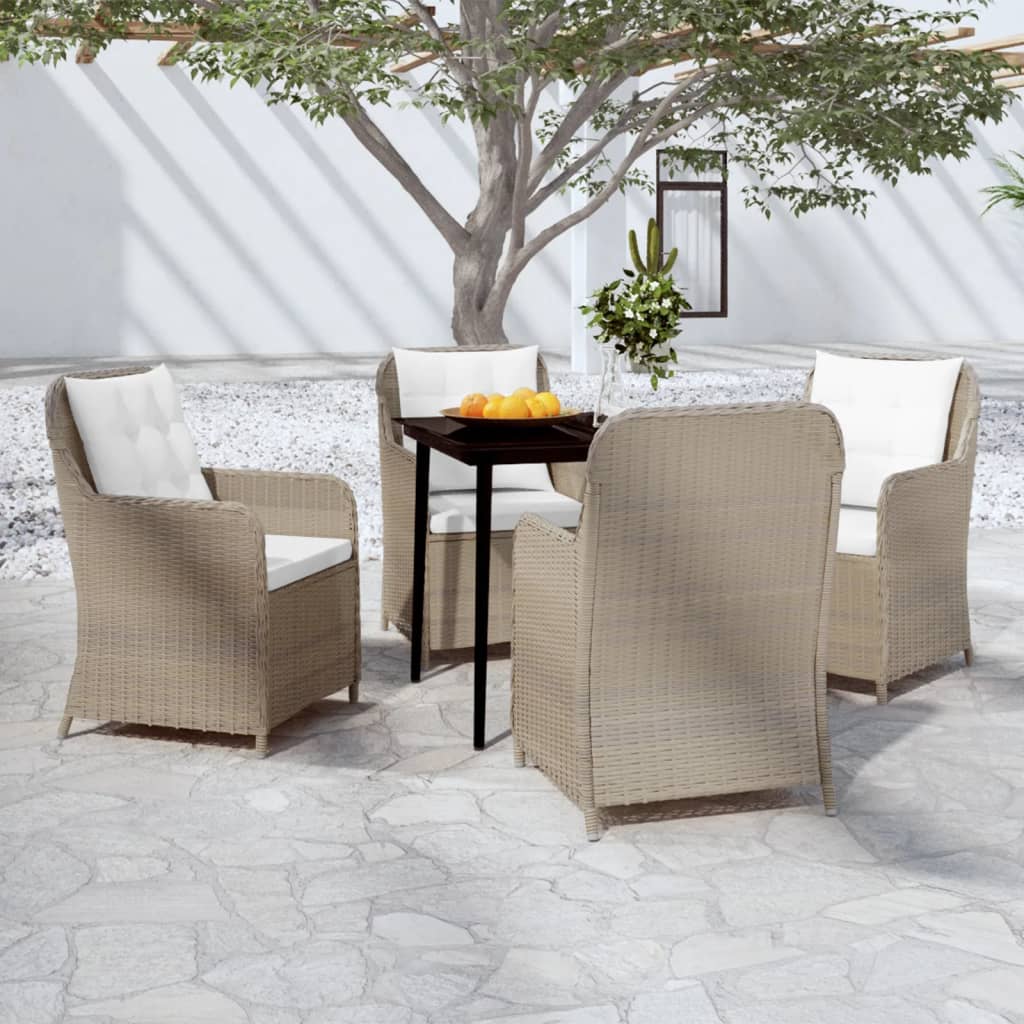 vidaXL 5 Piece Patio Dining Set Black-14