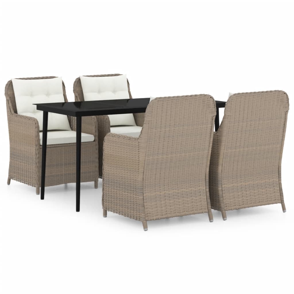 vidaXL 5 Piece Patio Dining Set Black-24