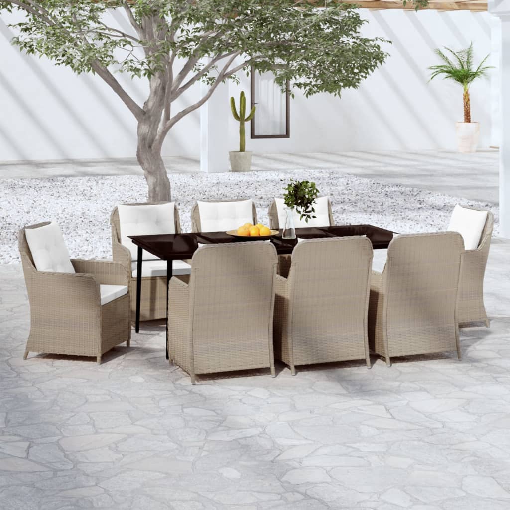 vidaXL 5 Piece Patio Dining Set Black-9