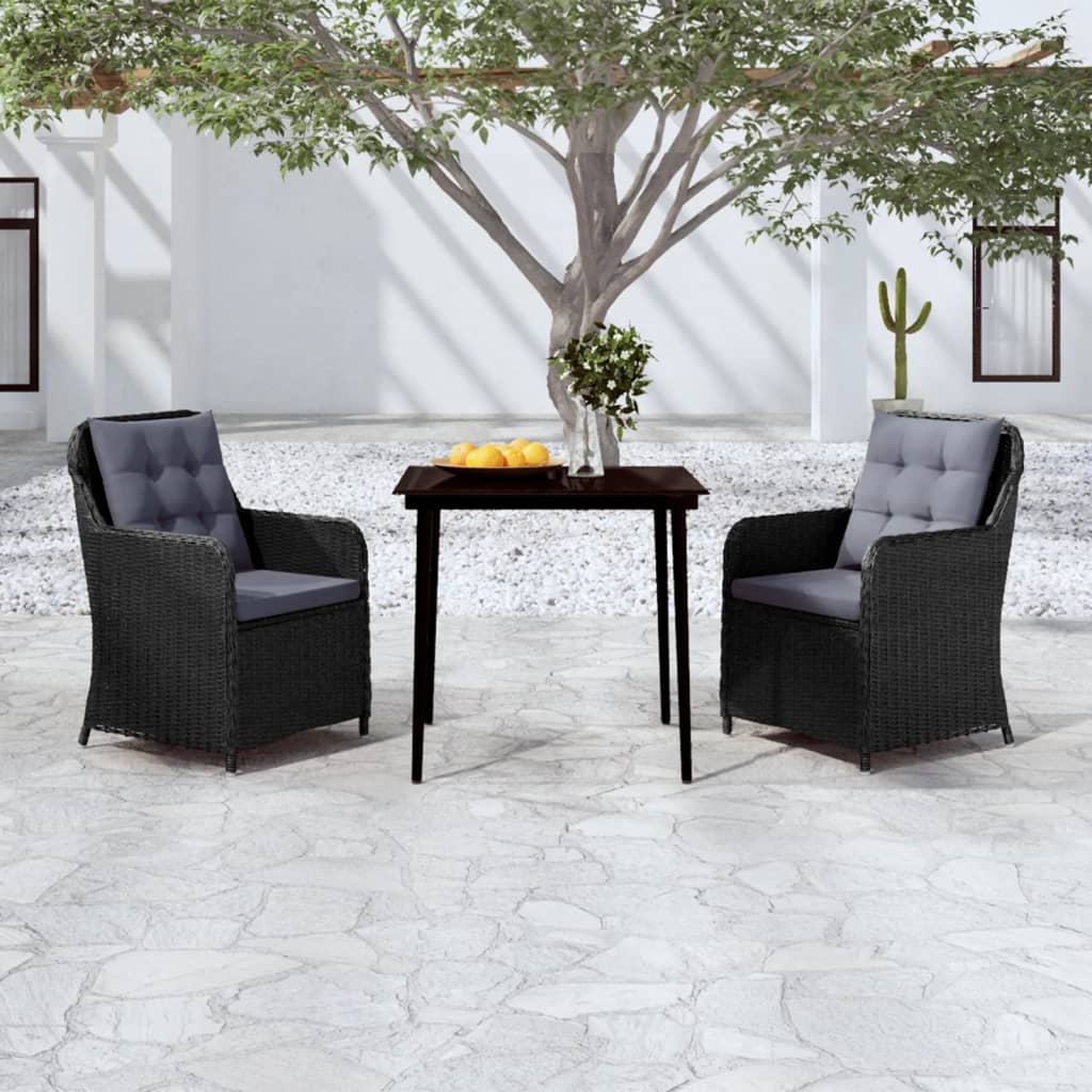 vidaXL 5 Piece Patio Dining Set Black-21