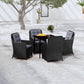 vidaXL 5 Piece Patio Dining Set Black-7