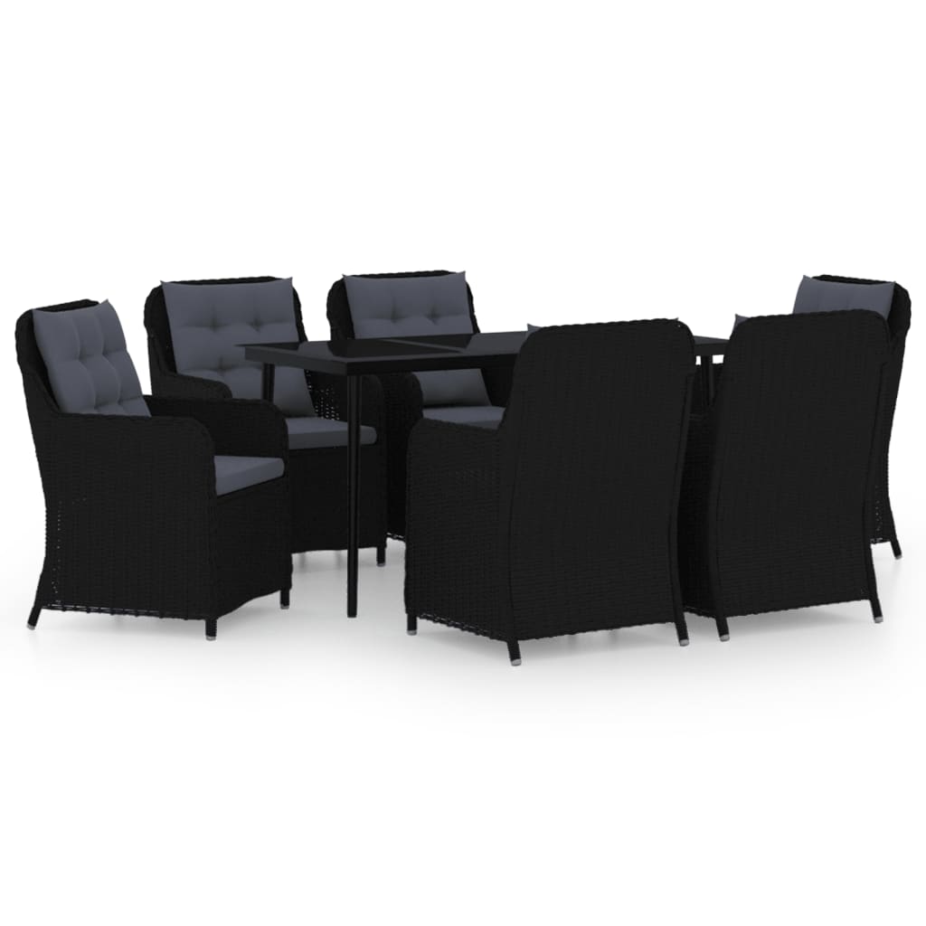 vidaXL 5 Piece Patio Dining Set Black-5