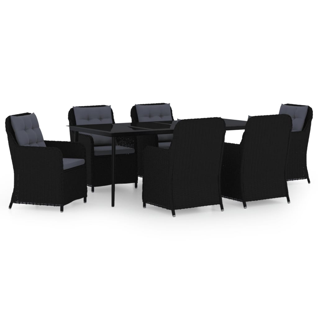 vidaXL 5 Piece Patio Dining Set Black-23