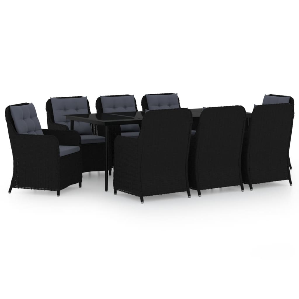 vidaXL 5 Piece Patio Dining Set Black-15