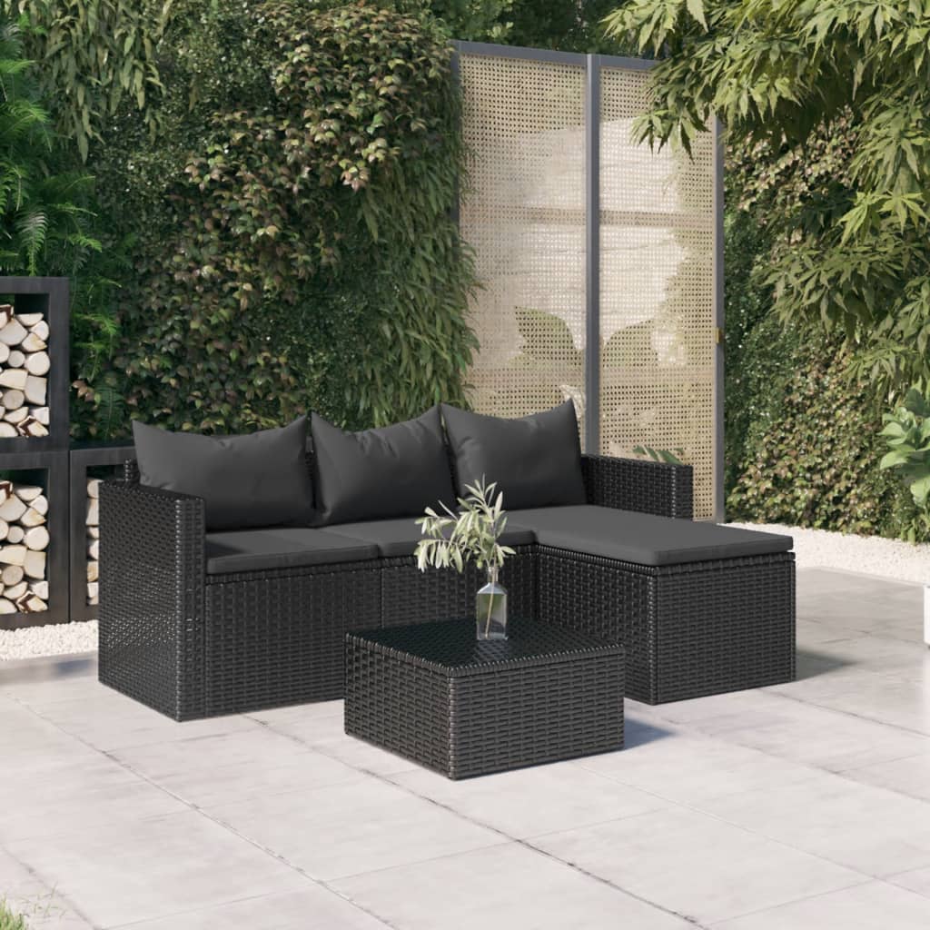 vidaXL Patio Furniture Set Patio Lounge Set Outdoor Furniture Poly Rattan-5