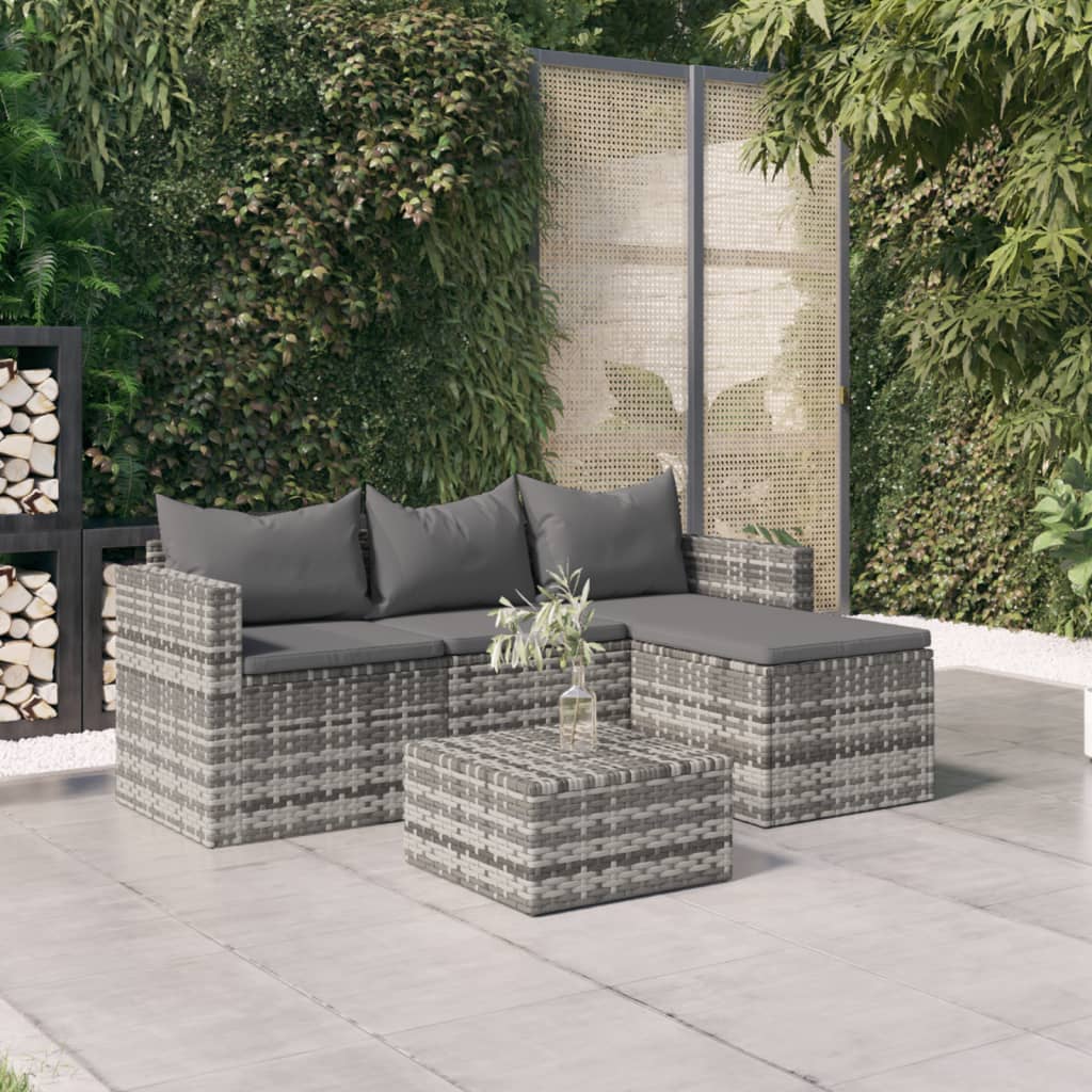 vidaXL Patio Furniture Set Patio Lounge Set Outdoor Furniture Poly Rattan-19