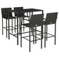 vidaXL Patio Bar Set Outdoor Patio Wicker Set Bar Height Chair Poly Rattan-42