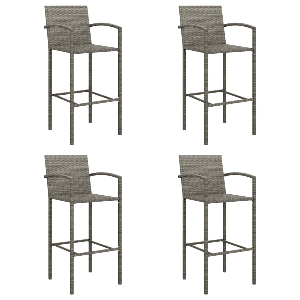 vidaXL Patio Bar Set Outdoor Patio Wicker Set Bar Height Chair Poly Rattan-63