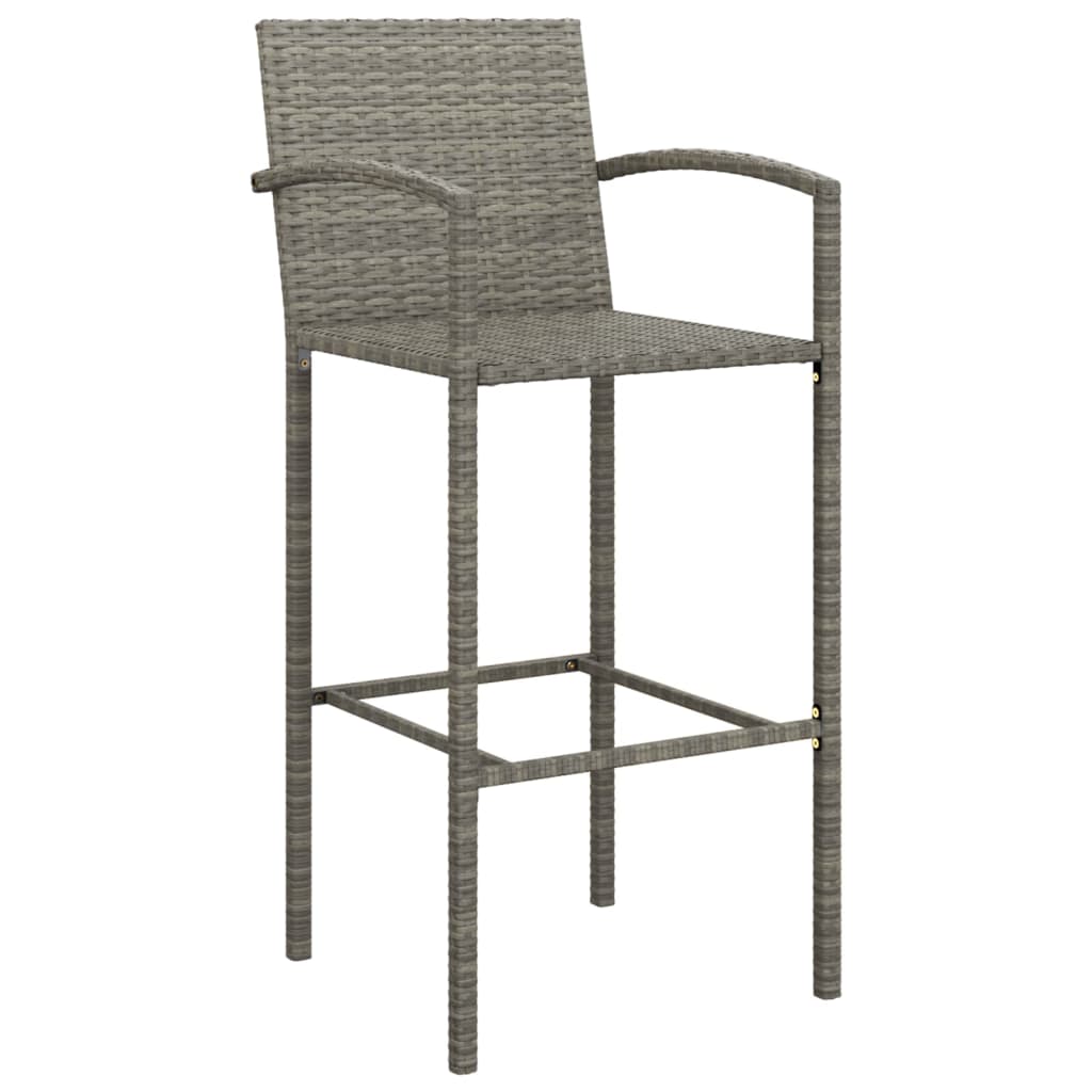 vidaXL Patio Bar Set Outdoor Patio Wicker Set Bar Height Chair Poly Rattan-71