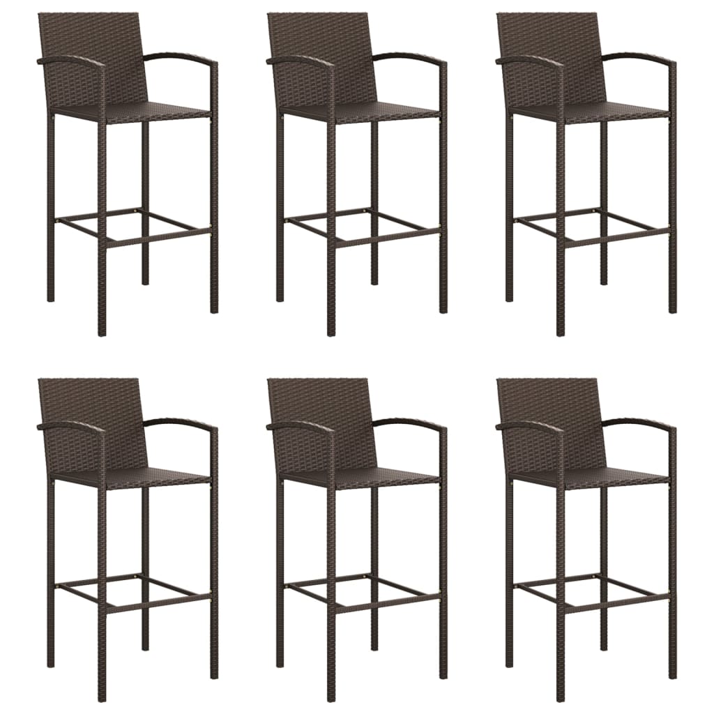 vidaXL Patio Bar Set Outdoor Patio Wicker Set Bar Height Chair Poly Rattan-21