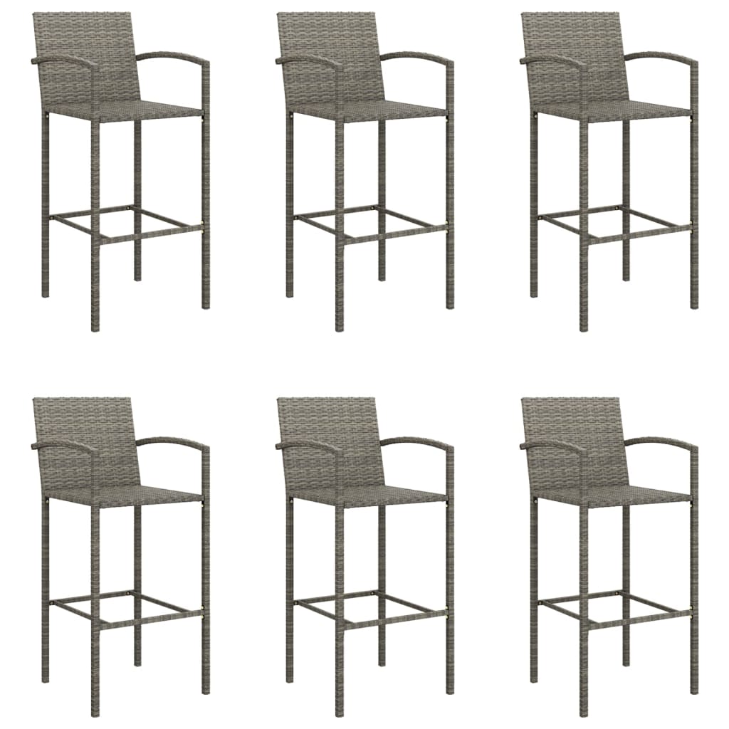 vidaXL Patio Bar Set Outdoor Patio Wicker Set Bar Height Chair Poly Rattan-53