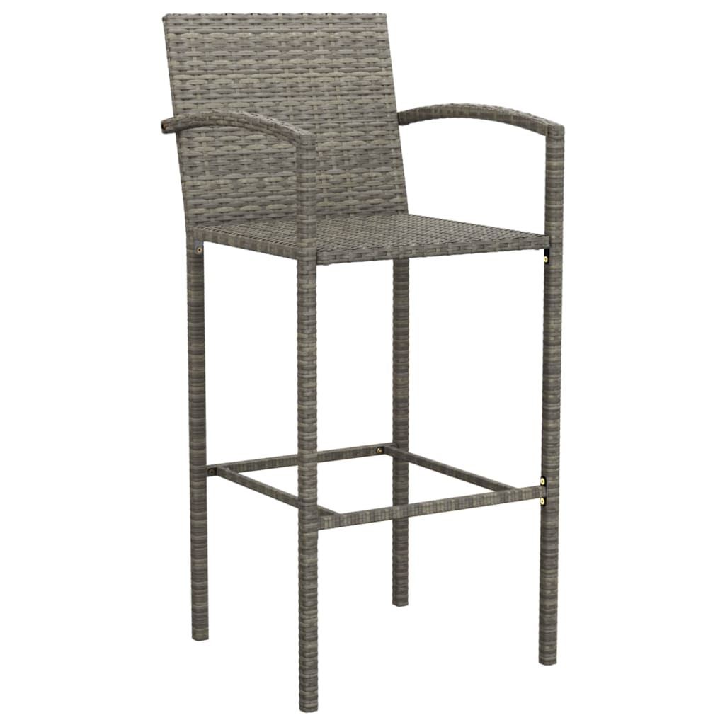 vidaXL Patio Bar Set Outdoor Patio Wicker Set Bar Height Chair Poly Rattan-61