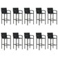 vidaXL Patio Bar Set Outdoor Patio Wicker Set Bar Height Chair Poly Rattan-48