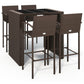 vidaXL Patio Bar Set Outdoor Patio Wicker Set Bar Height Chair Poly Rattan-56