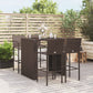 vidaXL Patio Bar Set Outdoor Patio Wicker Set Bar Height Chair Poly Rattan-62