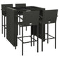 vidaXL Patio Bar Set Outdoor Patio Wicker Set Bar Height Chair Poly Rattan-21