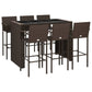 vidaXL Patio Bar Set Outdoor Patio Wicker Set Bar Height Chair Poly Rattan-20
