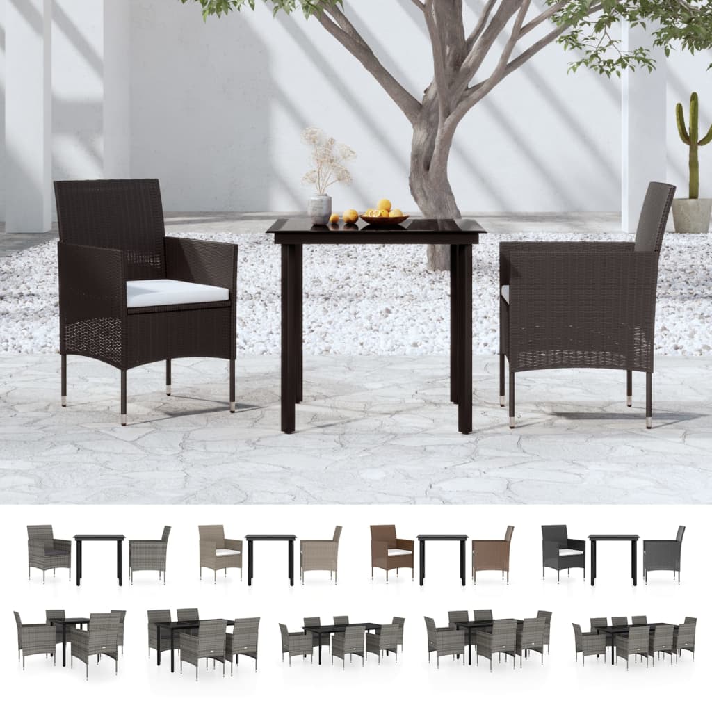 vidaXL Patio Dining Set Outdoor Dining Set Table and Chair Set for Garden-9