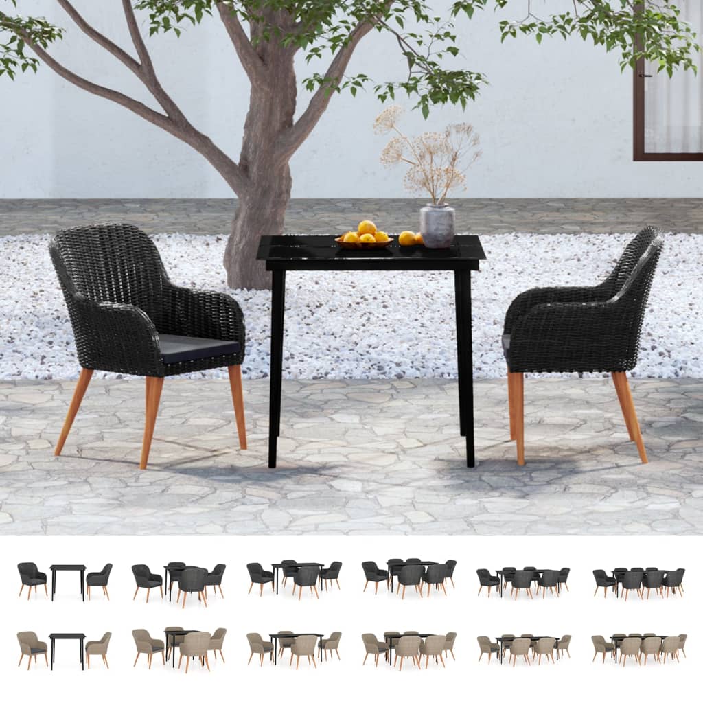 vidaXL Patio Dining Set Outdoor Dining Set Table and Chair Set for Garden-6