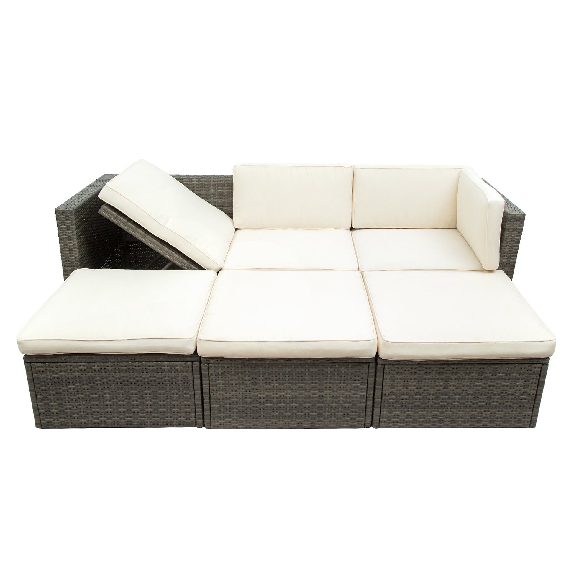 5-Piece Patio Wicker Furniture Set-11