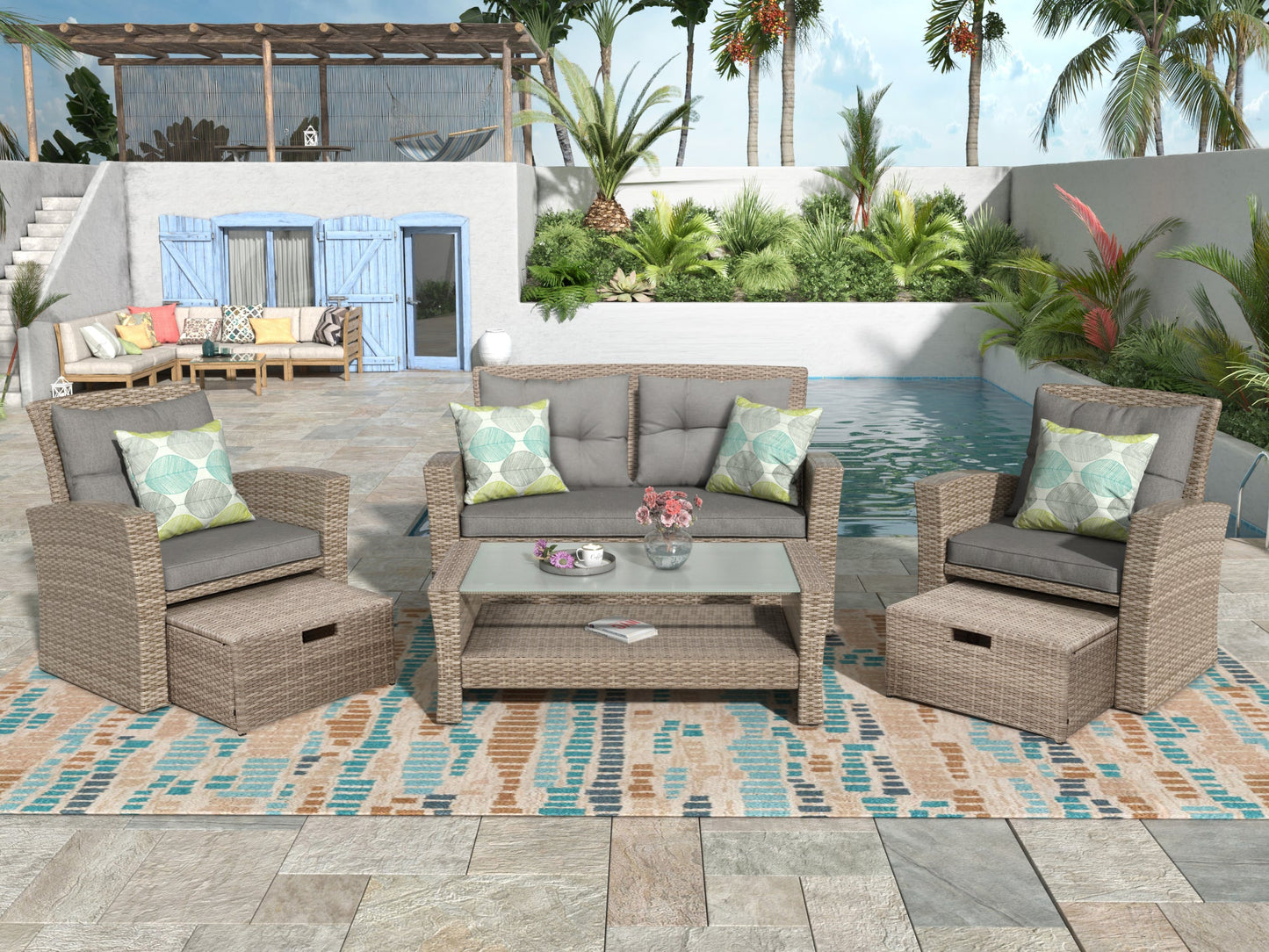 Set Of 4 Piece Outdoor Patio Furniture-1