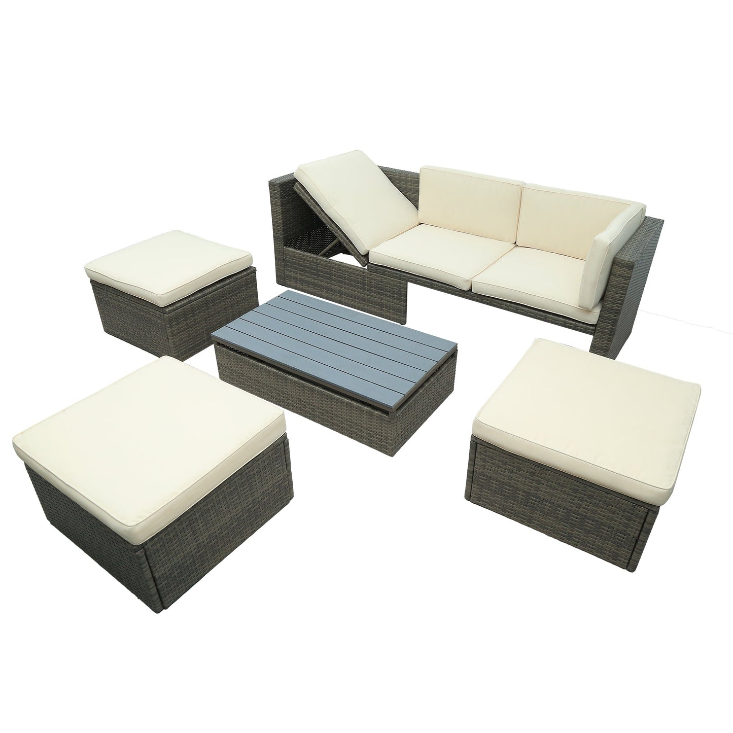 5-Piece Patio Wicker Furniture Set-6