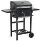vidaXL Charcoal-Fueled BBQ Grill with Bottom Shelf Black-0