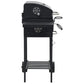 vidaXL Charcoal-Fueled BBQ Grill with Bottom Shelf Black-3