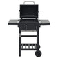vidaXL Charcoal-Fueled BBQ Grill with Bottom Shelf Black-5