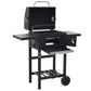 vidaXL Charcoal-Fueled BBQ Grill with Bottom Shelf Black-6