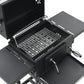 vidaXL Charcoal-Fueled BBQ Grill with Bottom Shelf Black-7