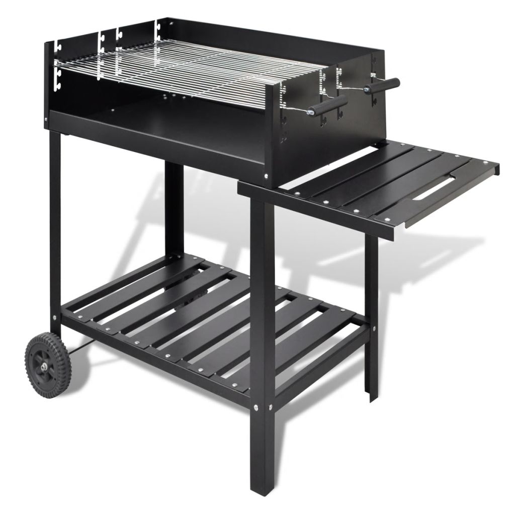 vidaXL BBQ Stand Charcoal Barbecue 2 Wheels-0