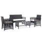 vidaXL Patio Furniture Set 4 Piece Patio Sofa Conversation Set Poly Rattan-1