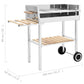 vidaXL XXL Trolley Charcoal BBQ Grill Stainless Steel with 2 Shelves-5
