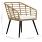vidaXL Patio Bistro Set 3 Piece Round Table Patio Conversation Set Poly Rattan-1