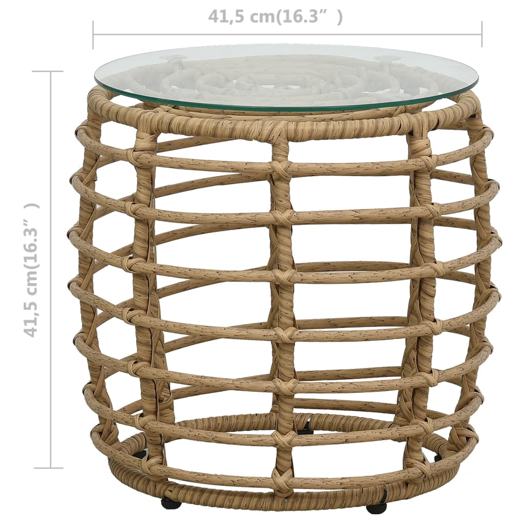 vidaXL Patio Bistro Set 3 Piece Round Table Patio Conversation Set Poly Rattan-2