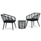 vidaXL Patio Bistro Set 3 Piece Round Table Patio Conversation Set Poly Rattan-3