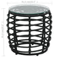 vidaXL Patio Bistro Set 3 Piece Round Table Patio Conversation Set Poly Rattan-4