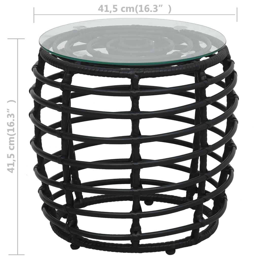 vidaXL Patio Bistro Set 3 Piece Round Table Patio Conversation Set Poly Rattan-4