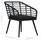 vidaXL Patio Bistro Set 3 Piece Round Table Patio Conversation Set Poly Rattan-5