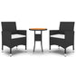 vidaXL Patio Dining Set 3 Piece Rattan Patio Conversation Set Poly Rattan-0