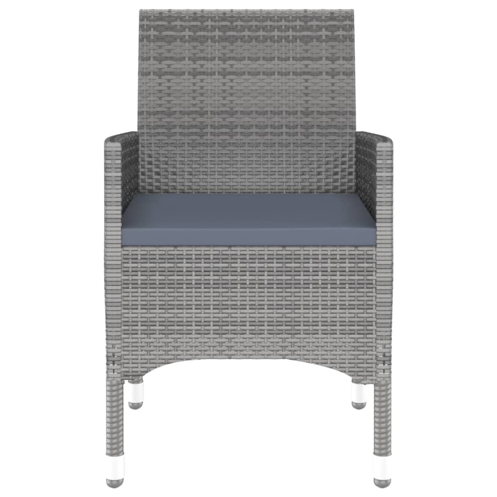 vidaXL Patio Dining Set 3 Piece Rattan Patio Conversation Set Poly Rattan-7