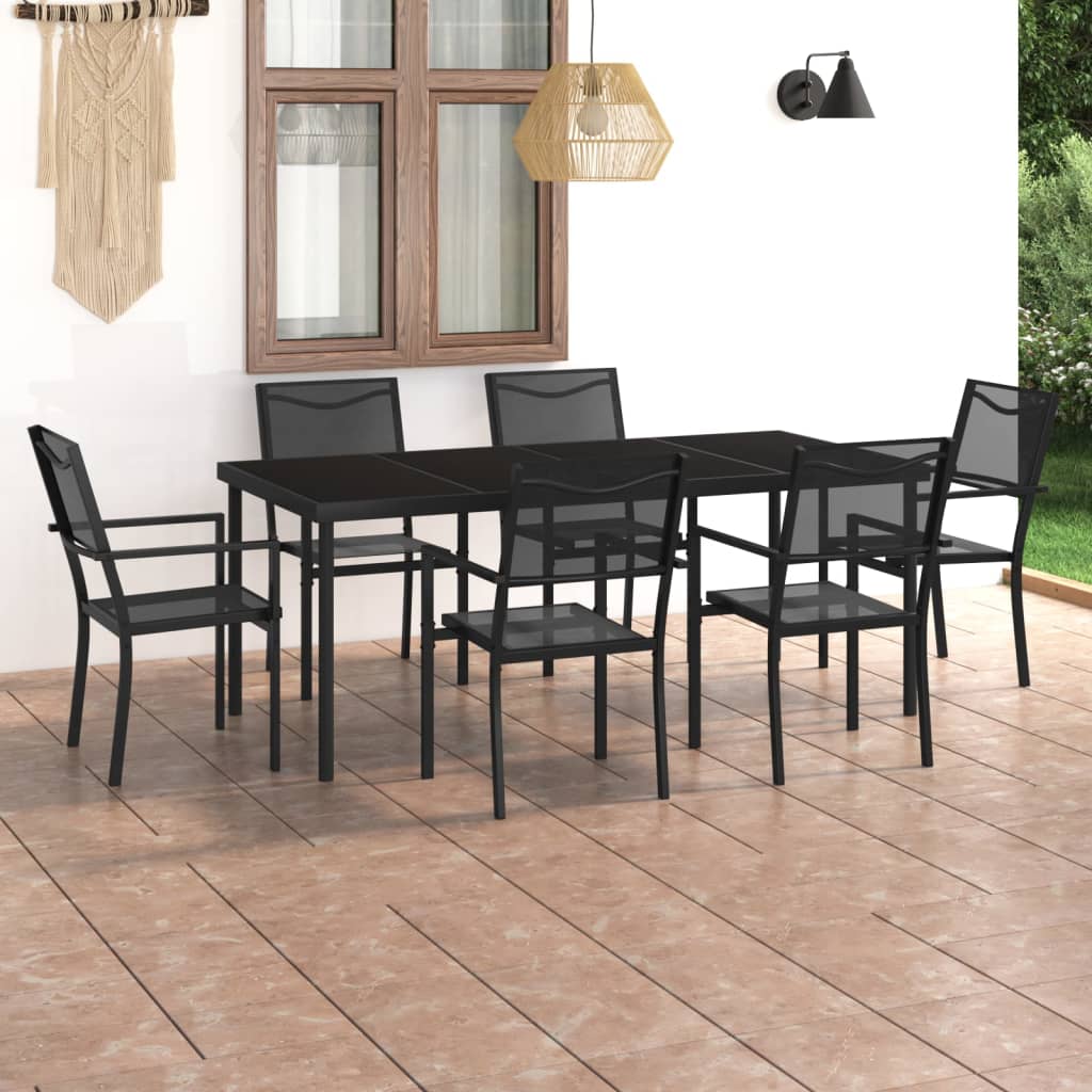 vidaXL Patio Dining Set Outdoor Table and Chair Patio Conversation Set Steel-0