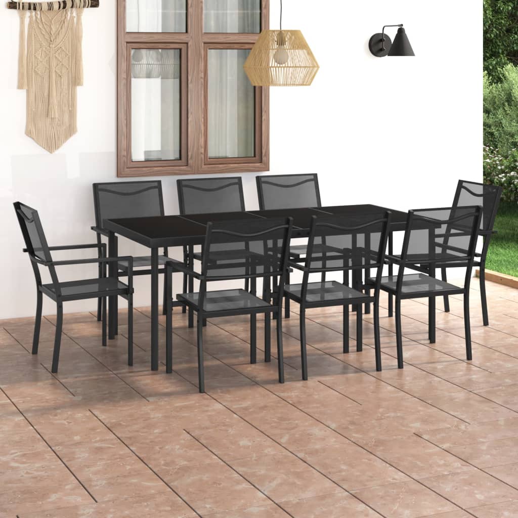 vidaXL Patio Dining Set Outdoor Table and Chair Patio Conversation Set Steel-6