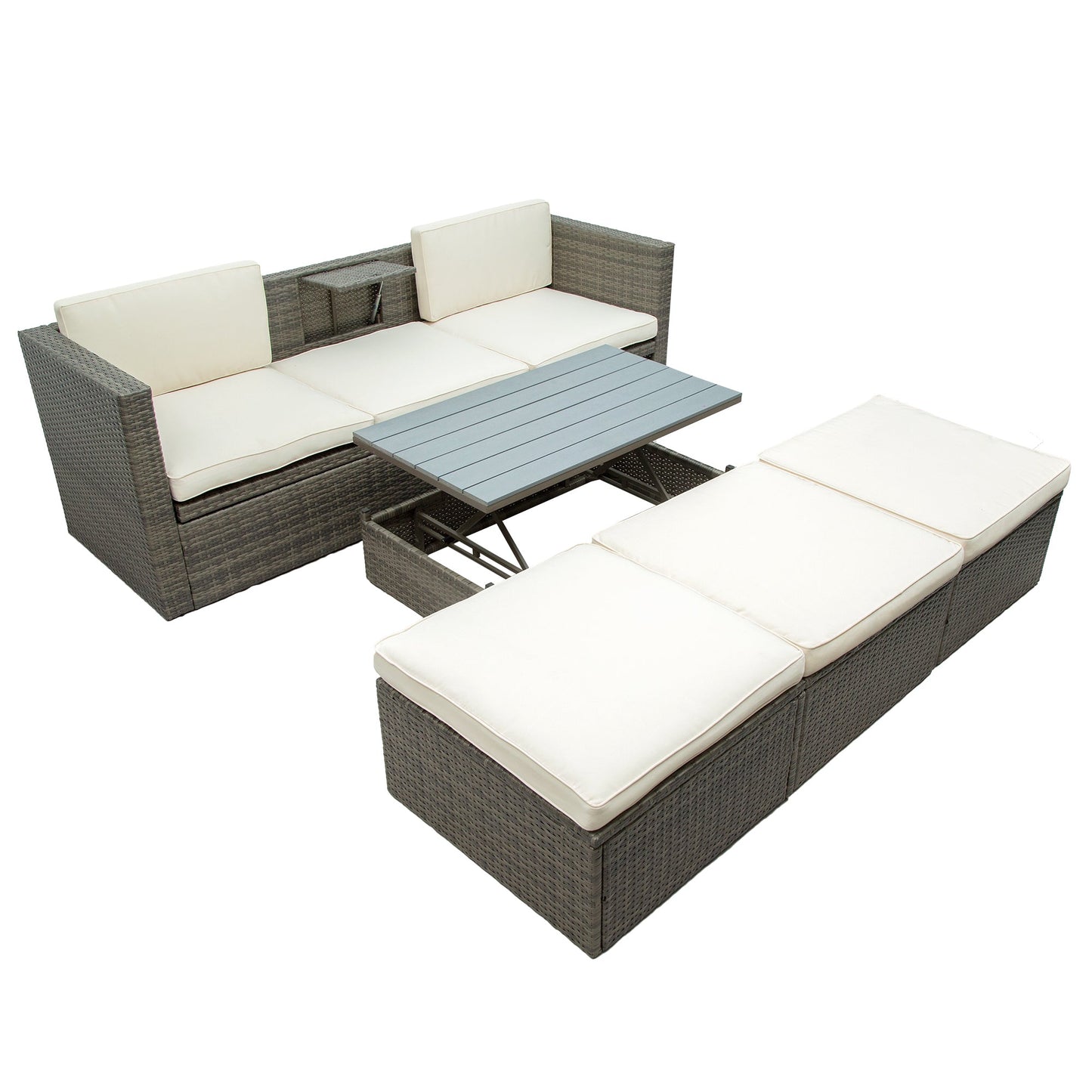 5-Piece Patio Wicker Furniture Set-13