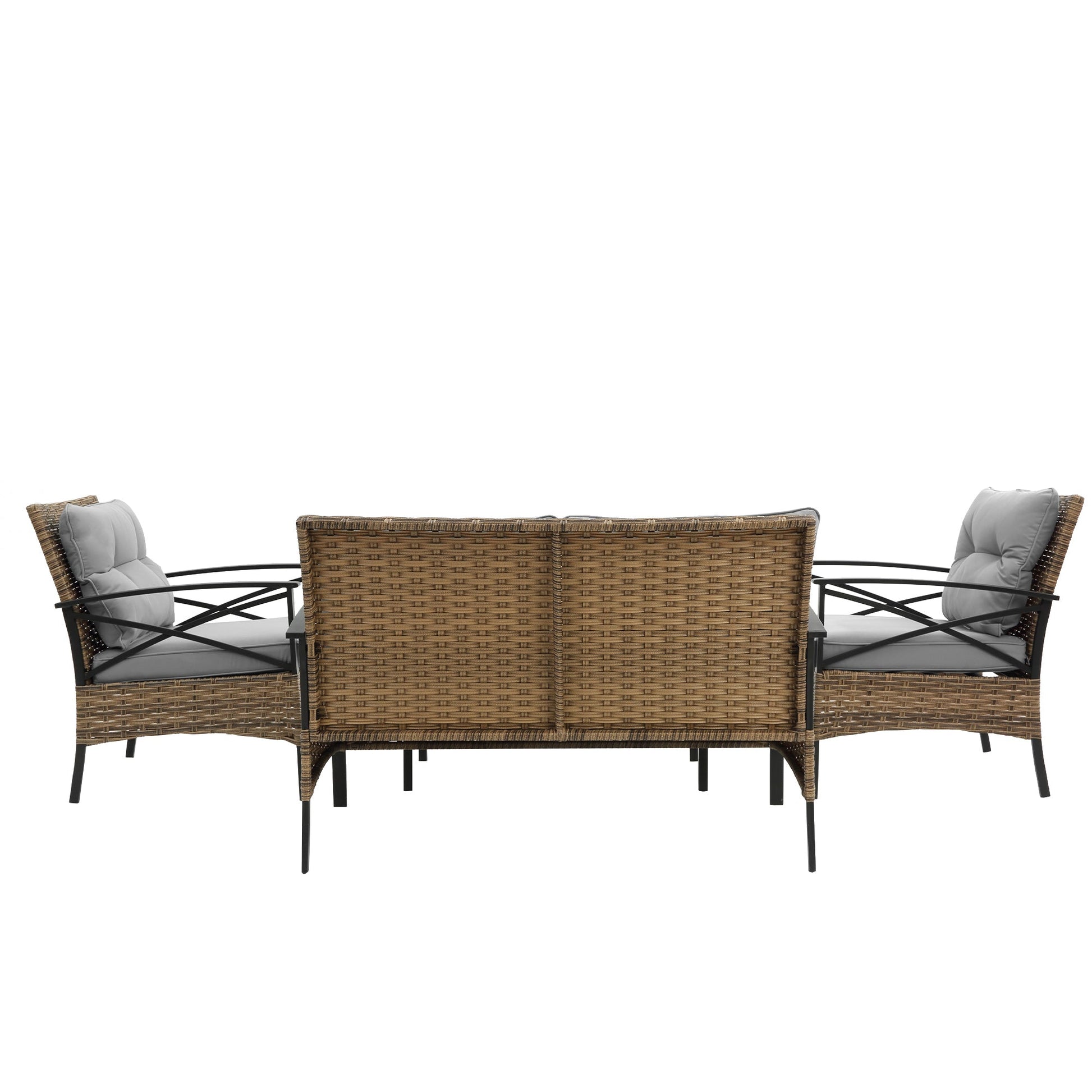 4 Piece Rattan Wicker Patio Set-12