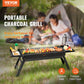 VEVOR 23 inch Portable Charcoal Grill, Flat Top Propane Gas Grills, Compact Foldable Grill, Heavy Duty Steel BBQ Grill, Mini Smoker for Travel, Outdoor Cooking, Barbecue Camping, Picnic, Patio Black-0